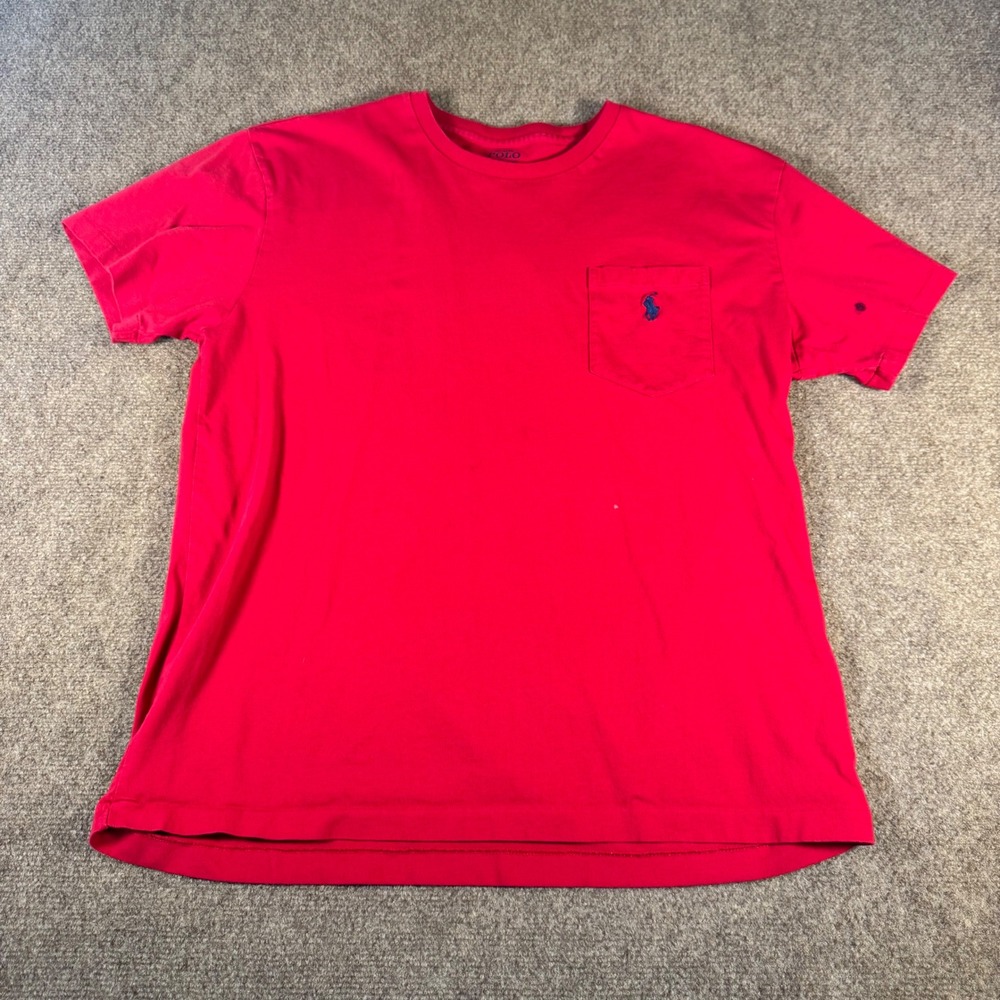 Polo Ralph Lauren Pocket T Shirt Mens Medium Red Short Sleeve Embroidered Pony